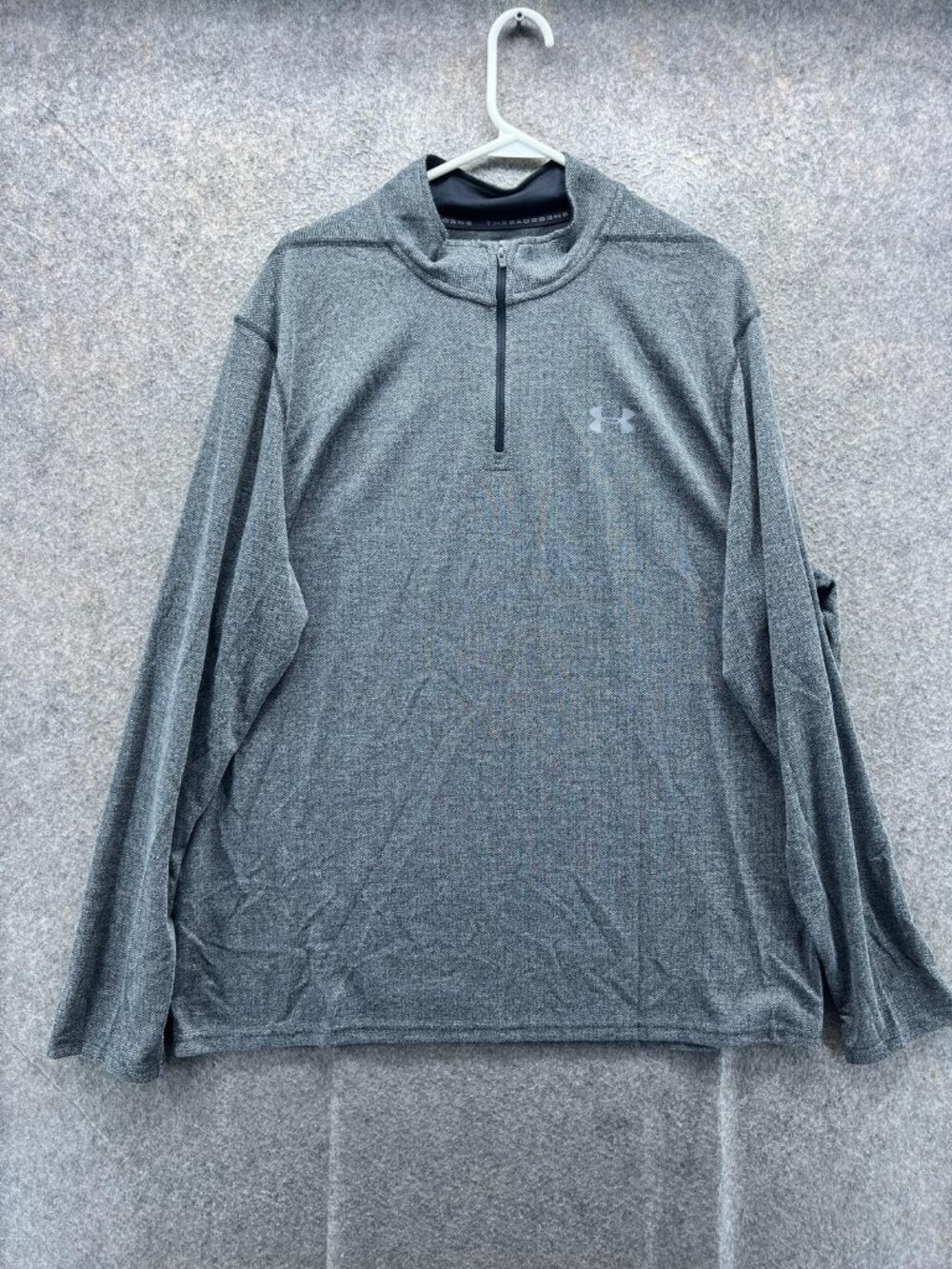 Under Armour HeatGear Pullover Mens 2XL Gray 1/4 Zip Long Sleeve Performance Top